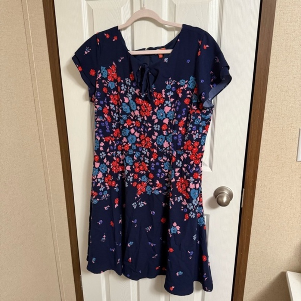 Modcloth Floral Navy dress sz XL